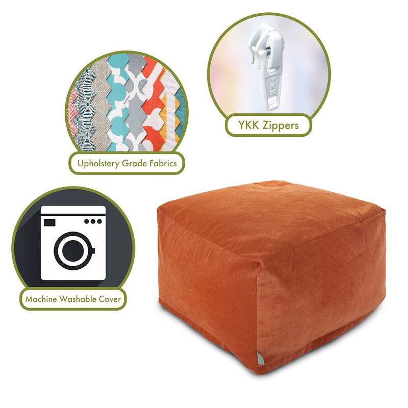 Majestic Home Goods Ottoman Pouf Villa Orange
