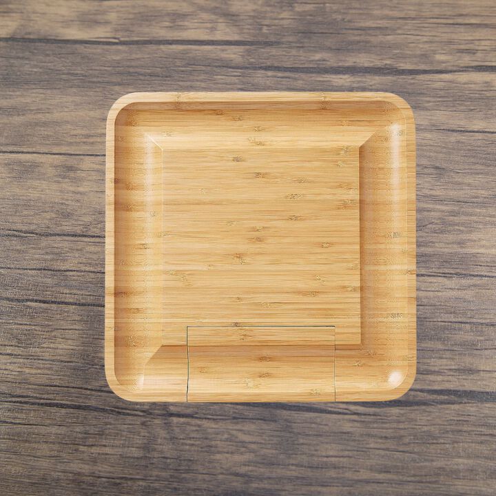 Bamboo 13'' Square Cheese Board with 4 Tools