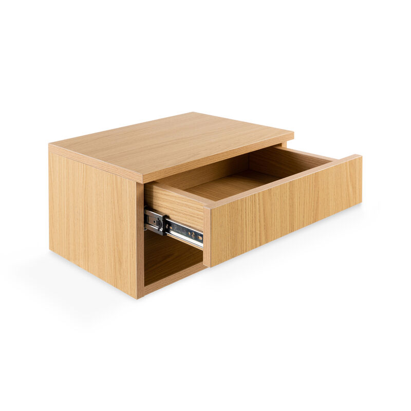 Ettore Mid-Century Modern Floating Wall Mounted Nightstand with Soft-Close Drawer and Cable Hole (Set of 2) image number 6