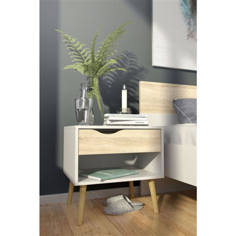 Modern Mid Century Style End Table Nightstand for Bedroom or Living Room