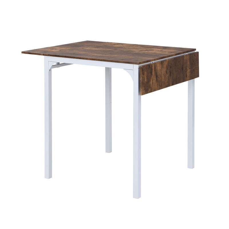 Whisen Farmhouse 5-piece Counter Height Drop Leaf Dining Table Set with Dining Chairs- Black/Brown