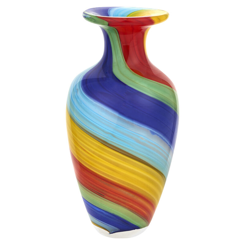 Abstract Round Murano Glass Table Vase &ndash; Stylish Vase for Dining Table, Coffee Table, or Entryway