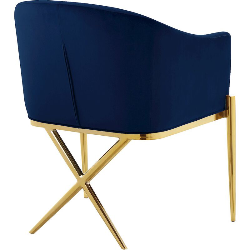 Meridian Furniture Xavier Navy Velvet Dining Chair