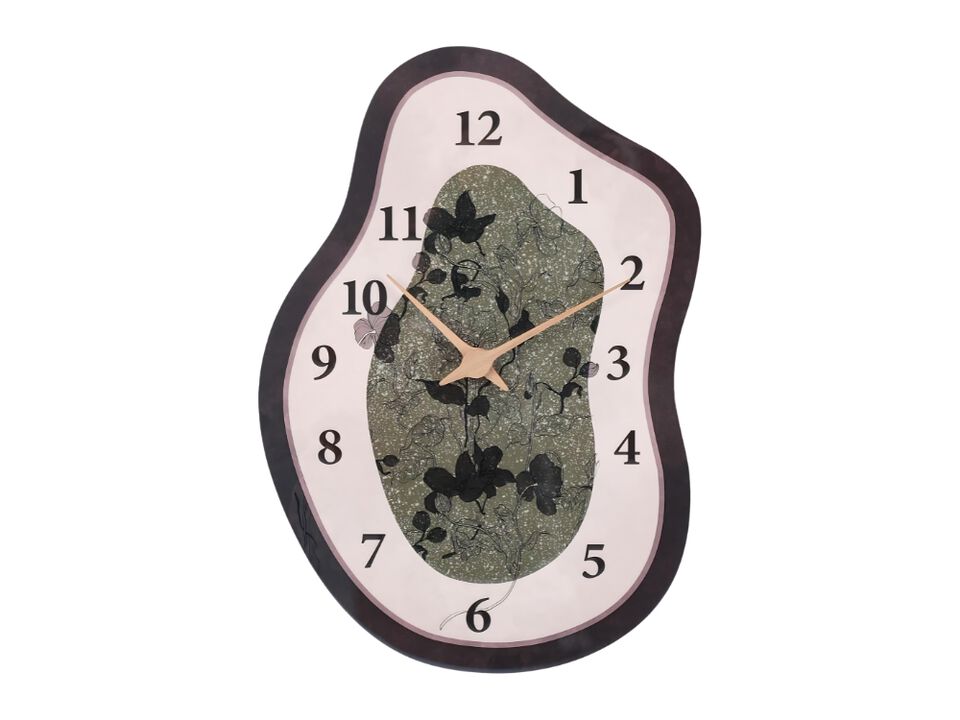 Mid Century Retro Wall Clock Irregular Silent Non Ticking Battery 14x10 Inch