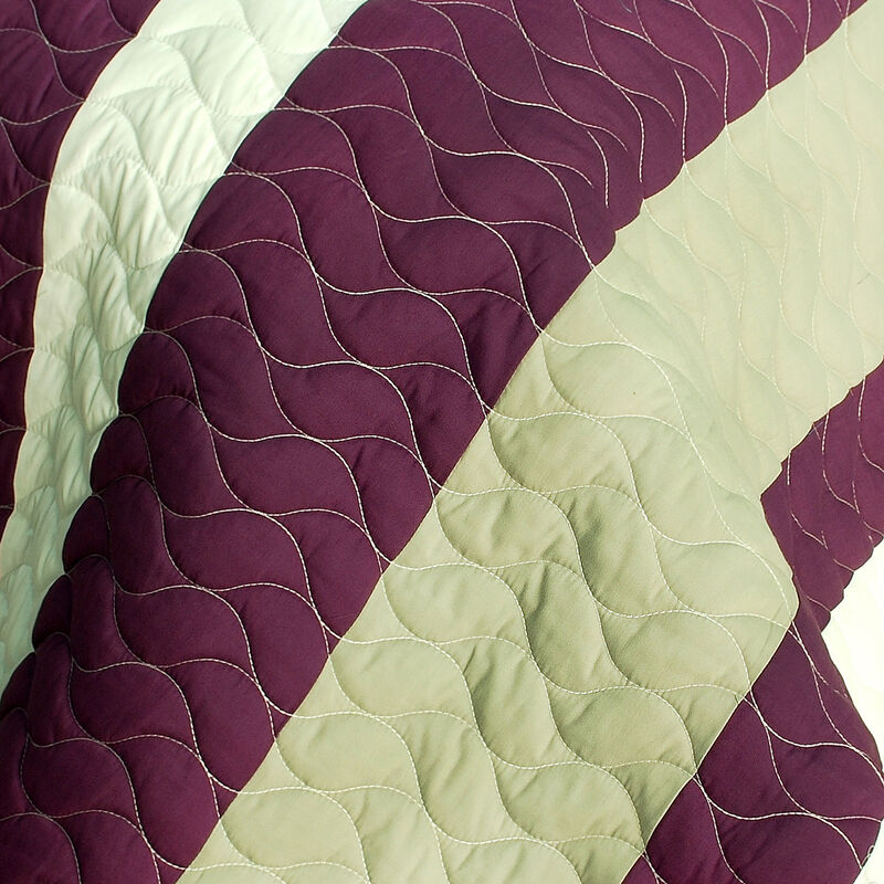 September Affair 3PC Vermicelli Quilted Patchwork Quilt Set Queen Soft Bedding Set image number 2