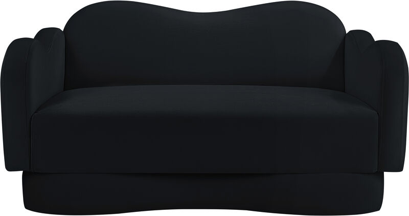 Meridian Furniture Bloom Black Velvet Loveseat