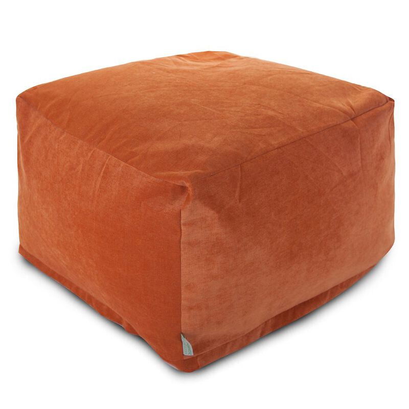 Majestic Home Goods Ottoman Pouf Villa Orange