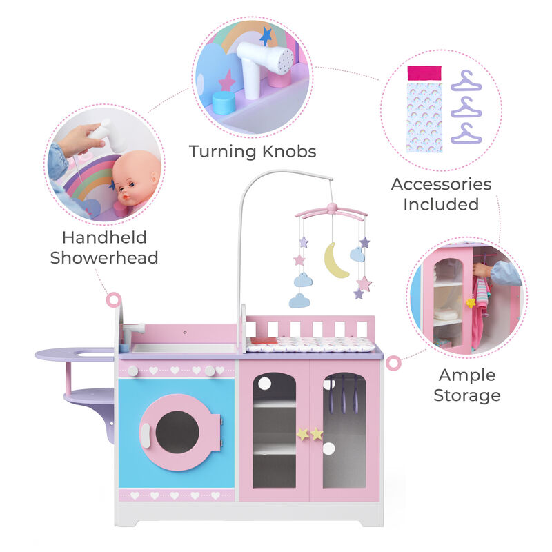 Olivia's Little World 6-in-1 Baby Doll Changing Station, Pink/Purple image number 2