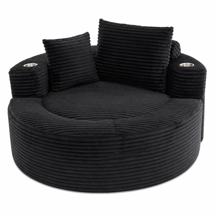 GOODSILO Round Multi-functional Memory Foam Sectional Cloud Sofa Bed Suitable for Small Living Spaces, Apartments and Home Offices
