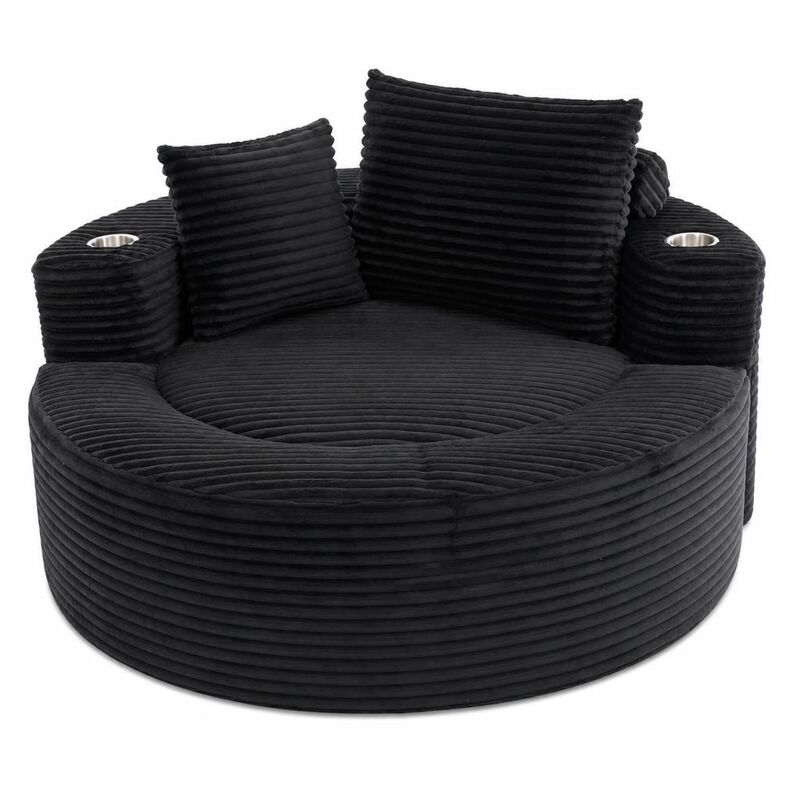 GOODSILO Round Multi-functional Memory Foam Sectional Cloud Sofa Bed Suitable for Small Living Spaces, Apartments and Home Offices image number 0
