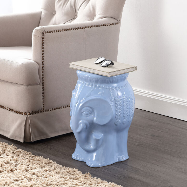 Orla Modern Bohemian Elephant Ceramic Garden Stool