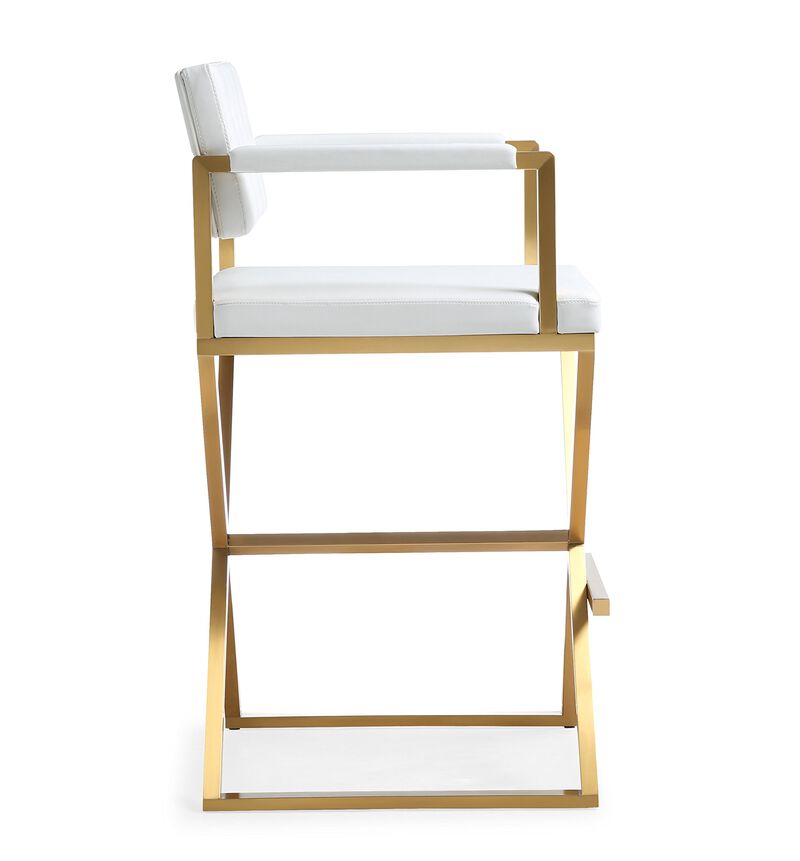 Casafoyer Director White Gold Steel Barstool image number 2