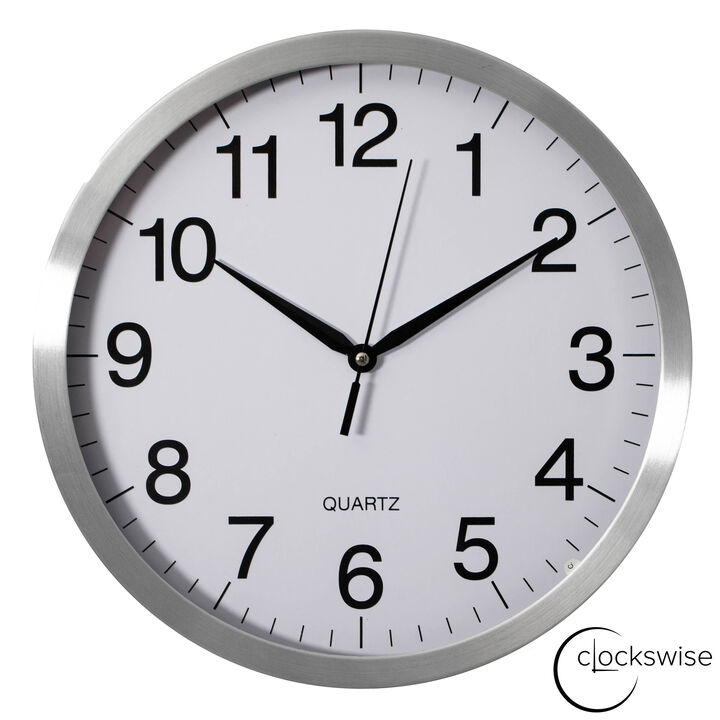 Clockswise 14-in Round Quartz Wall Clock Non-Ticking