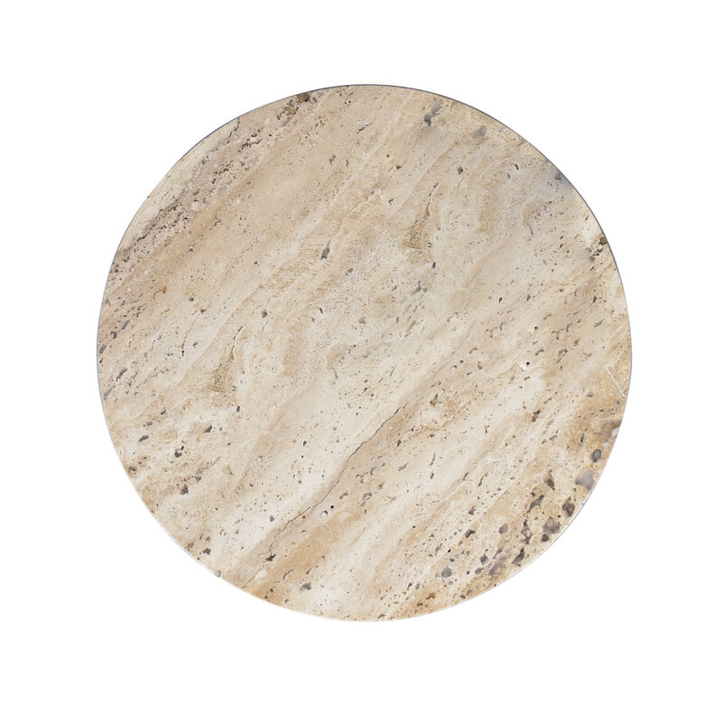 Javier 14" Contemporary Natural Marble Handmade X-Shaped End Table