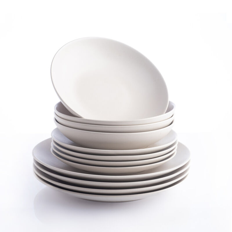 Porto by Stone Lain Semplice Stoneware 12 Piece Dinnerware Set