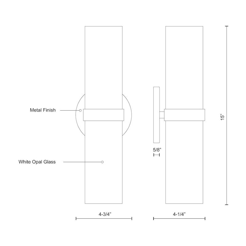 Milano 15-in Dimmable LED Wall Sconce image number 4