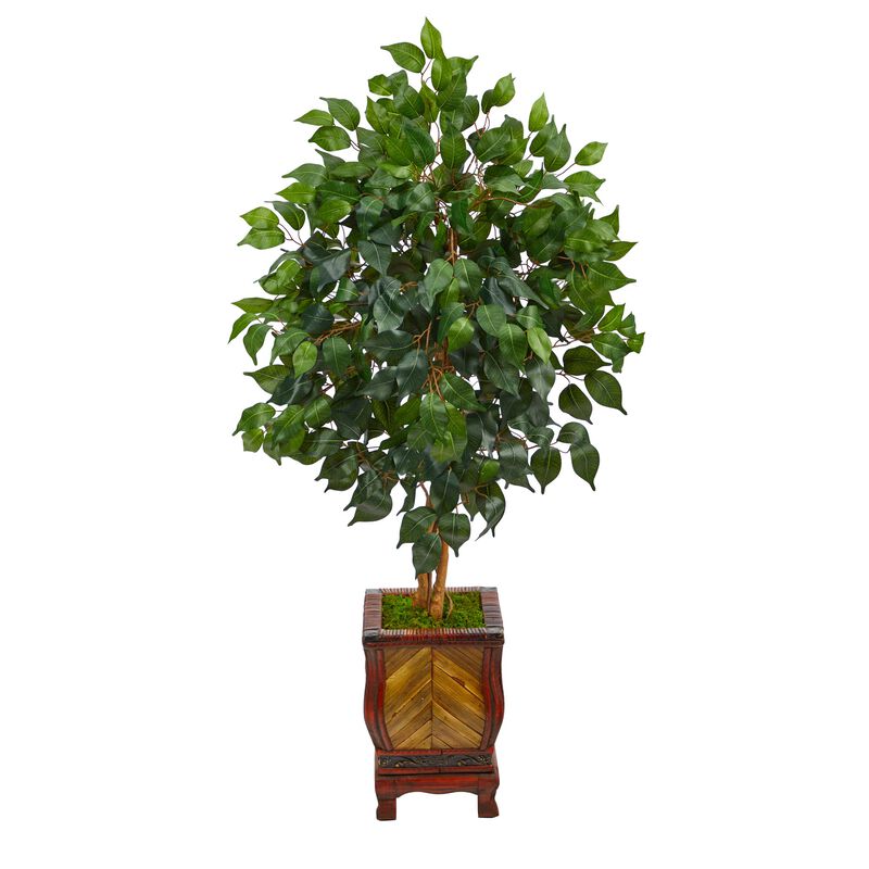 Hivvago 46 Inches Ficus Artificial Tree in Decorative Planter