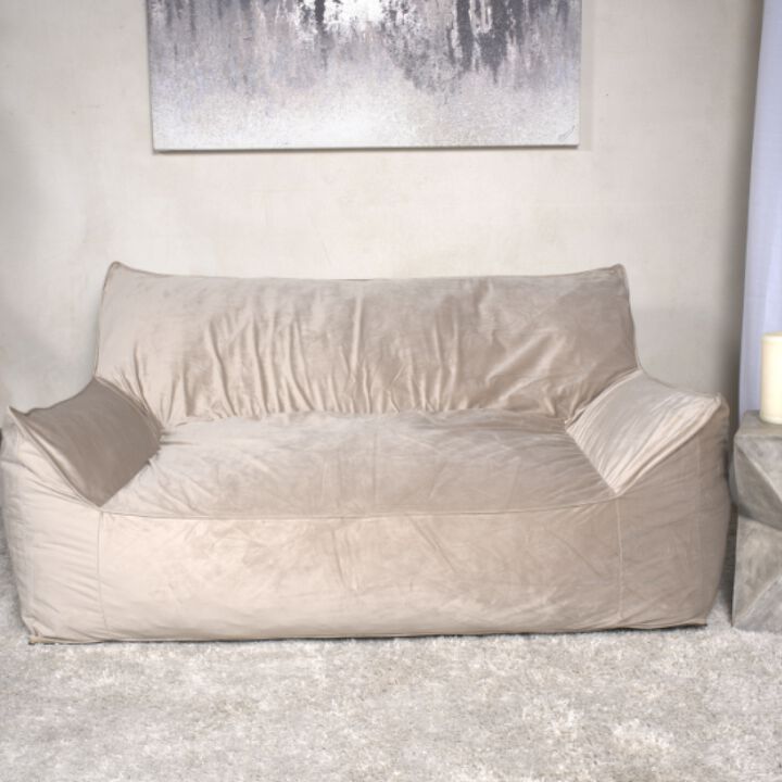 GOODSILO Velveteen Oversized Bean Bag Chair with Armrests Cozy Comfort Modern Design