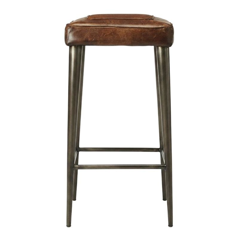 Starlight Canyon Home Backless Bar Stool with Leather Seat, Industrial Counter Stool for Kitchen image number 0