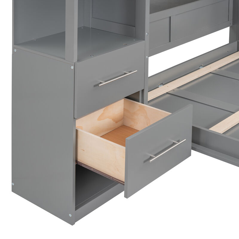 Merax Cabinet Murphy Bed  with LED Lights