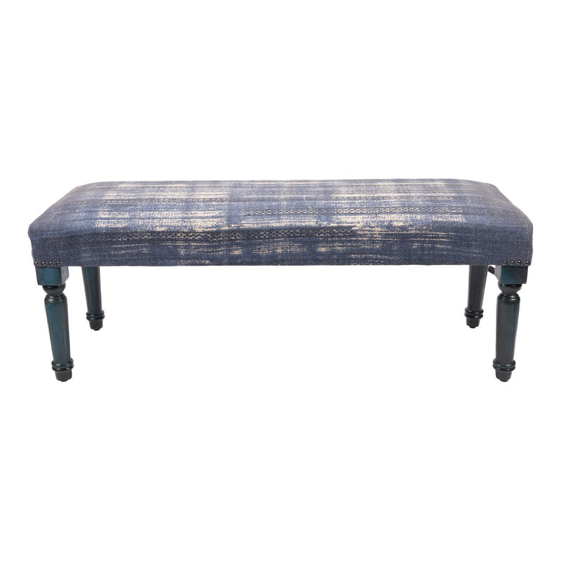 Versatile Upholstered Bench – Abstract Patterned Fabric Seat with Wooden Base
