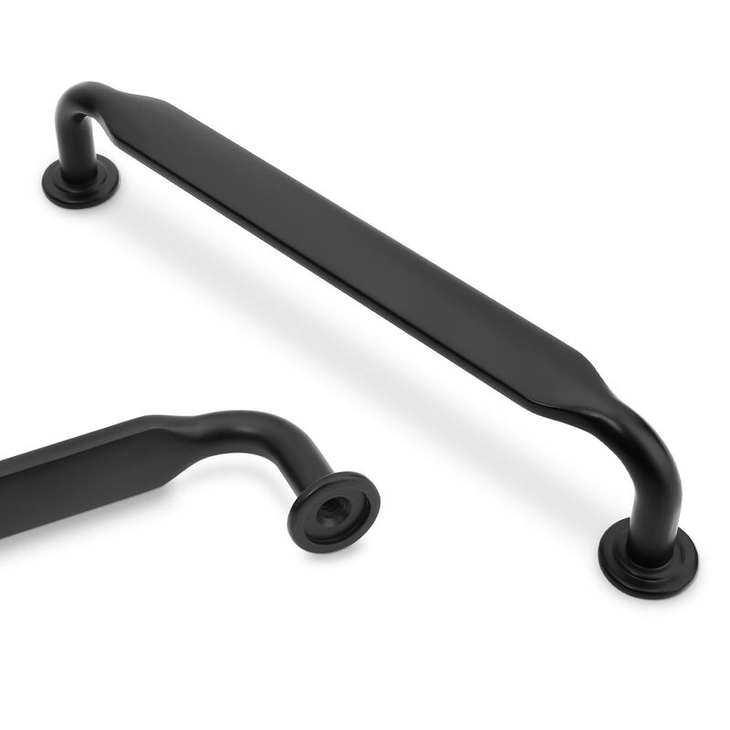 Amasideca 10 Pack Matte Black Cabinet Pulls 6.3 Inch(160mm) Hole Centers Kitchen Cabinet Handles Zinc Alloy Black Drawer Pulls S