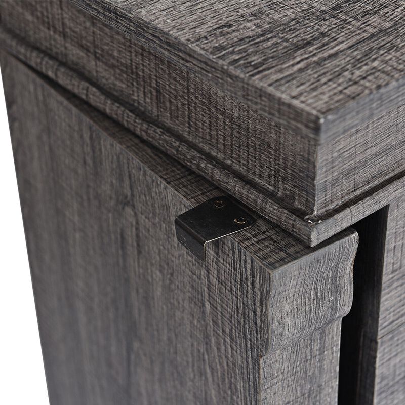 Standing Jewelry Cabinet Storage Organizer with Wooden Legs-Gray