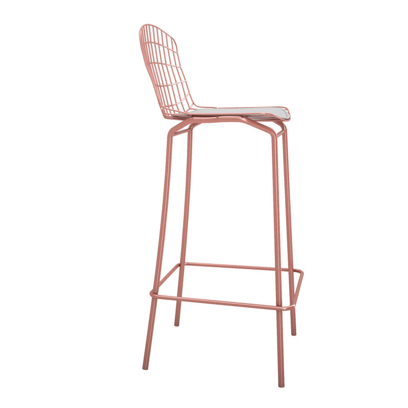 Madeline Pink and White Bar Stool