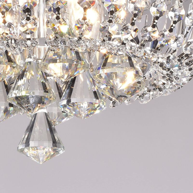 Josie 4-light 15" Chrome and Crystal Flushmount Chandelier image number 3