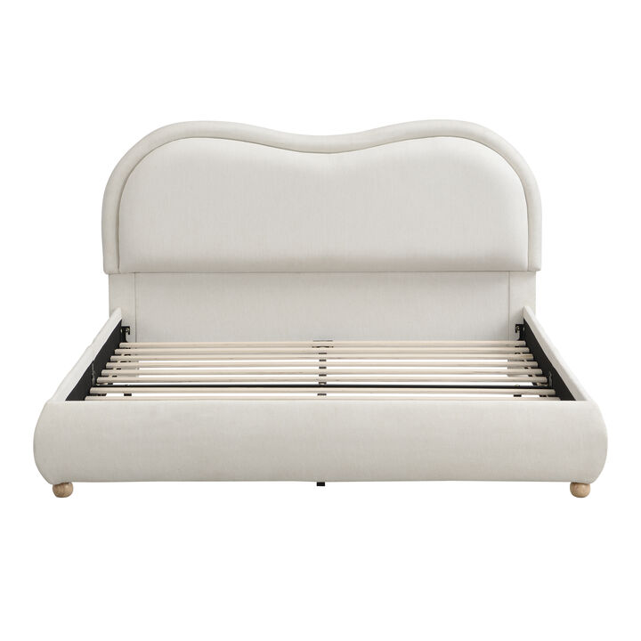 Kibtru Queen Size Upholstered Platform Bed
