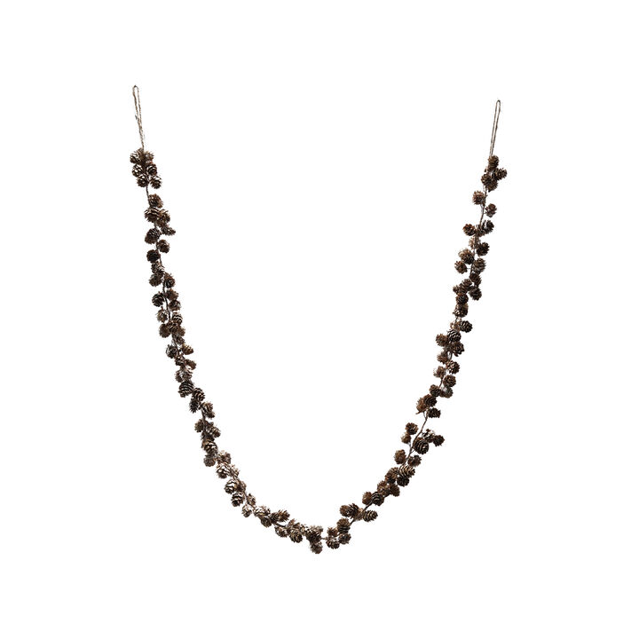 Pinecone Garland with Glitter and Jute Cord, Natural