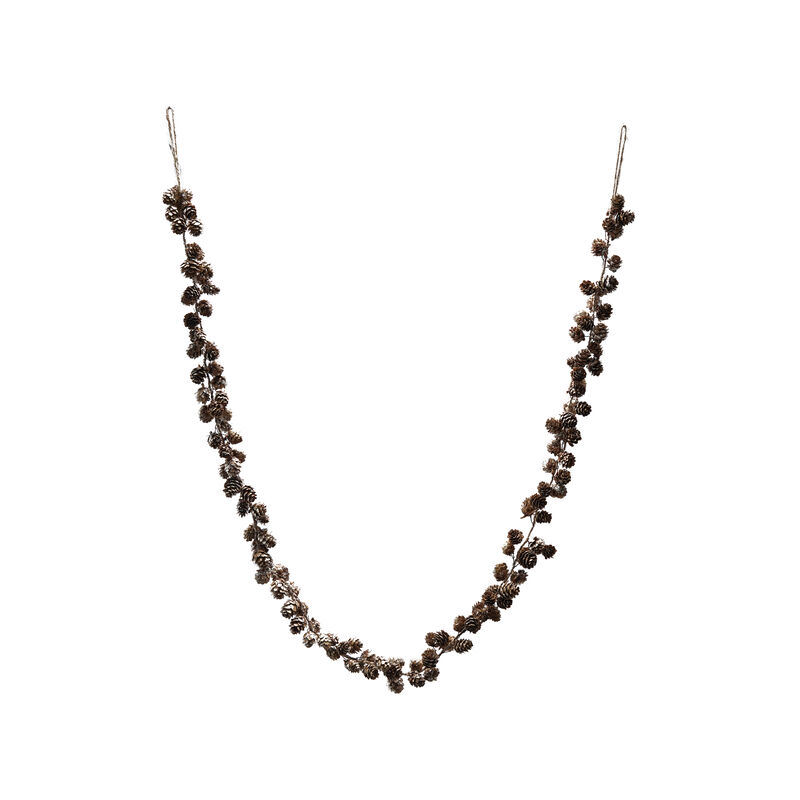Pinecone Garland with Glitter and Jute Cord, Natural image number 0