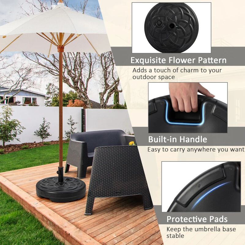 Mondawe 22 Inch Fillable Heavy-Duty Round Patio Umbrella Base Stand