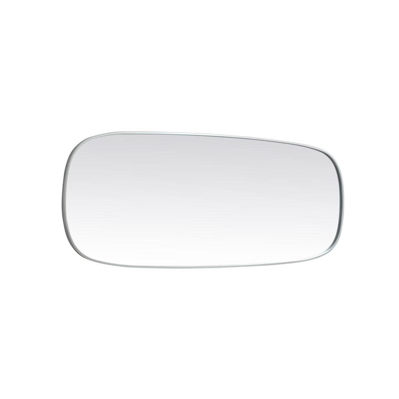 Elegant Decor Metal Frame Oval Mirror 24x60 Inch in Silver