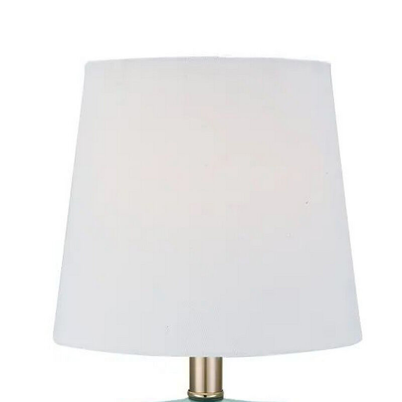 18 Inch Table Lamp with Owl Stand, Set of 2, Ceramic, Aqua Haze Finish-Benzara