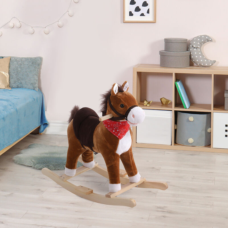 BreeBe Plush Rocking Horse Ride-On Toy for Toddlers image number 1
