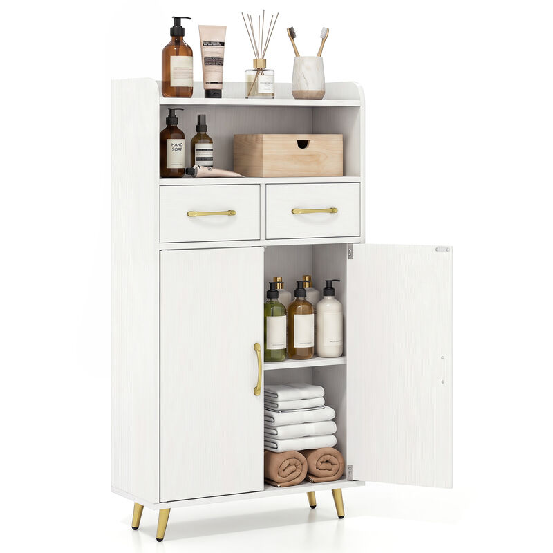 Bathroom Storage Cabinet with 2 Drawers and 2 Doors image number 5