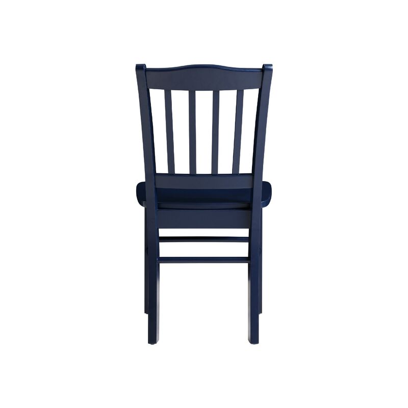 Nova Dining Side Chair Set of 2, Shaker Style, Farmhouse Navy Blue Wood image number 4