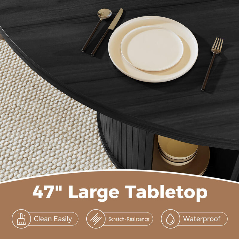 Envelor Solid Wood Extendable Farmhouse Waterproof Dining Table for Kitchen Dining Room Hotel image number 2