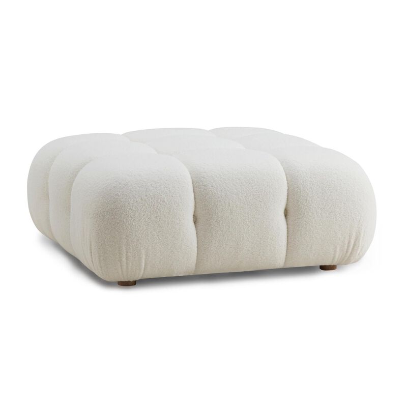 Casafoyer Calliope Cream Vegan Shearling Modular Ottoman image number 0