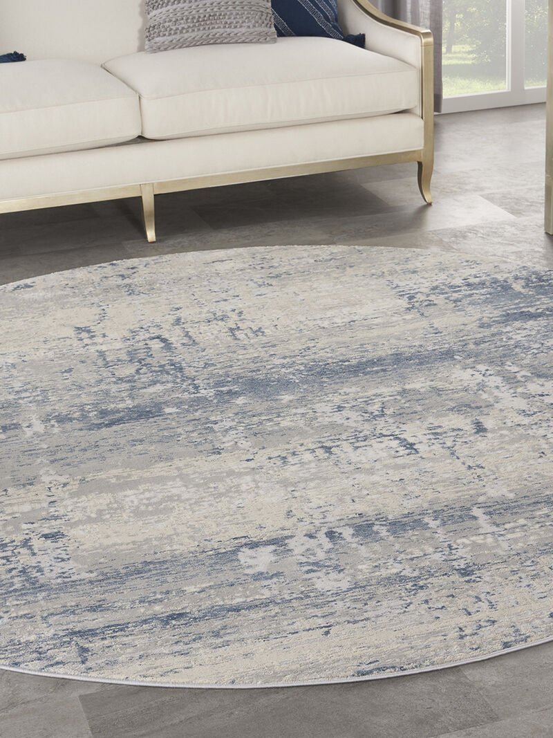 Rustic Textures RUS10 Ivory/Blue 5'3" x Round Rug image number 6