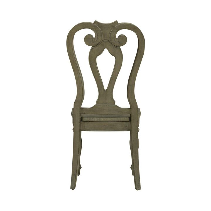 Liberty Furniture Magnolia Manor Splat Back Side Chair (RTA)-Set of 2 in Antique White