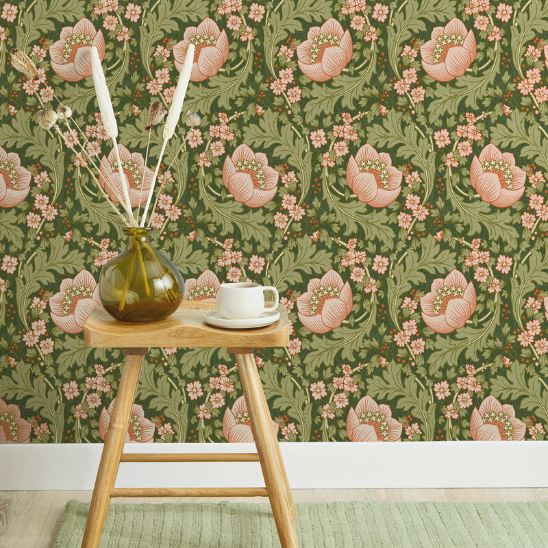 Claes Pink Floral Wallpaper image number 1