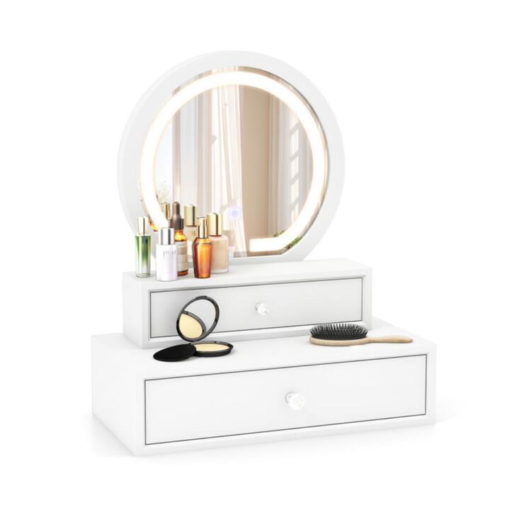 Hivvago LED Lighted Vanity Mirror for Bedroom Tabletop