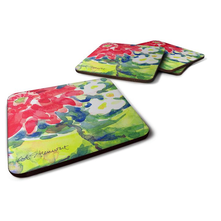 Caroline's Treasures 6126FC Flower Foam Coasters (Set of 4), 3.5 H x 3.5 W, Multicolor