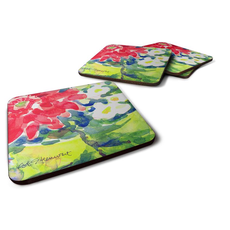 Caroline's Treasures 6126FC Flower Foam Coasters (Set of 4), 3.5 H x 3.5 W, Multicolor image number 0