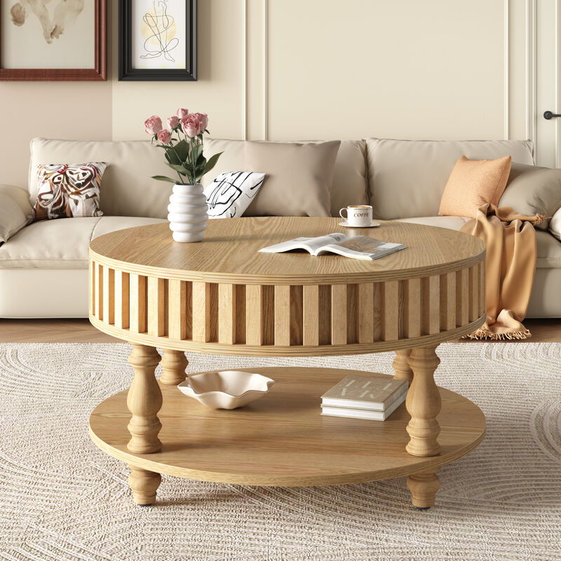 Skodba Modern Fluted Coffee Table image number 3