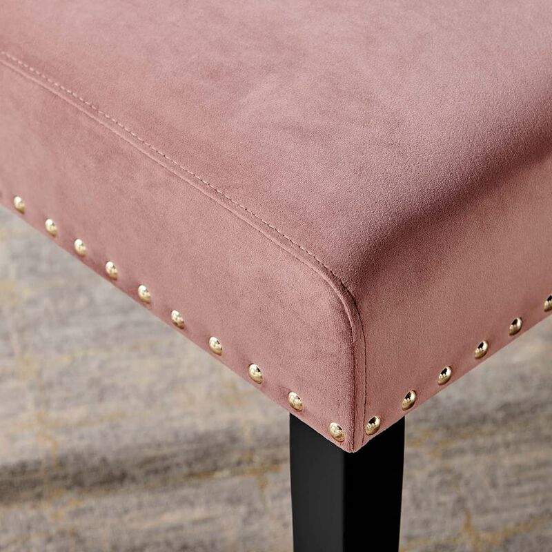 Modway Parcel Performance Velvet Dining Side Chairs - Set of 2, Dusty Rose image number 7