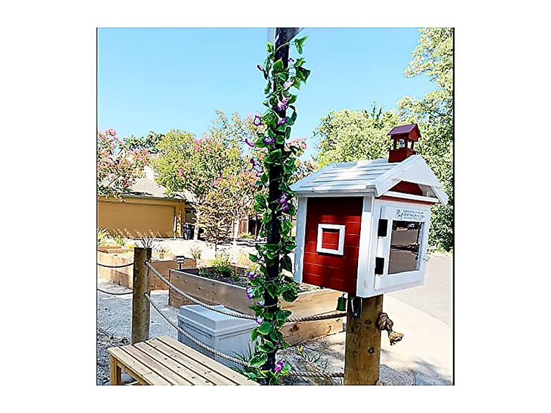2 Pack Artificial Vines Silk Morning Glory Outdoor 15 Ft Hanging Plants Garland image number 3