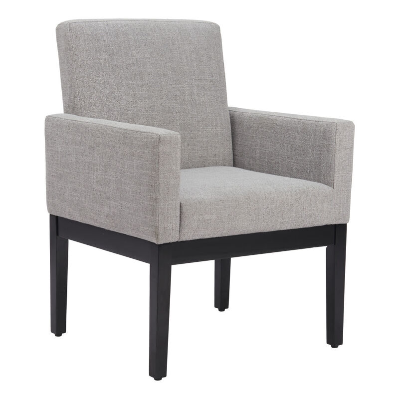 HomeRoots Gray and Black Upholstered Dining Arm Chair image number 2
